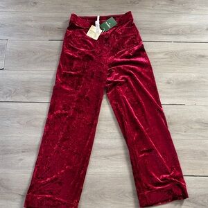 HALARA Rich Red Velvet Pants size M brand new